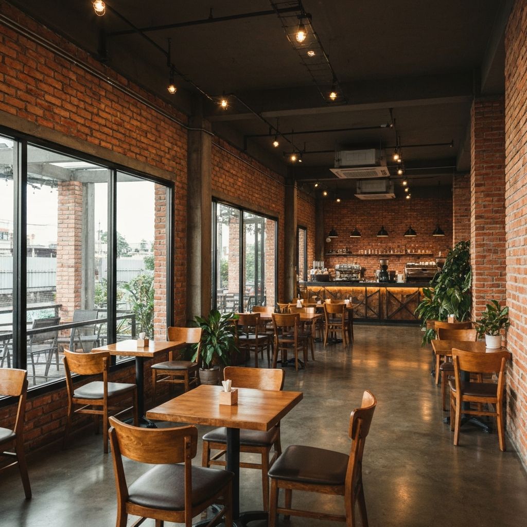 Interior of Aulson's Café with warm ambient lighting and cozy seating